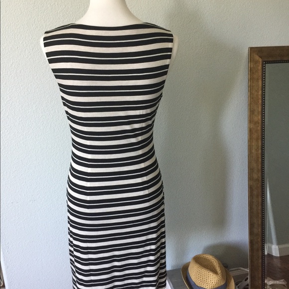 LOFT Dresses Sale Loft Black White Sleeveless Striped Dress Poshmark
